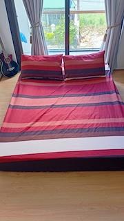 Beautifully Striped Red bedsheets